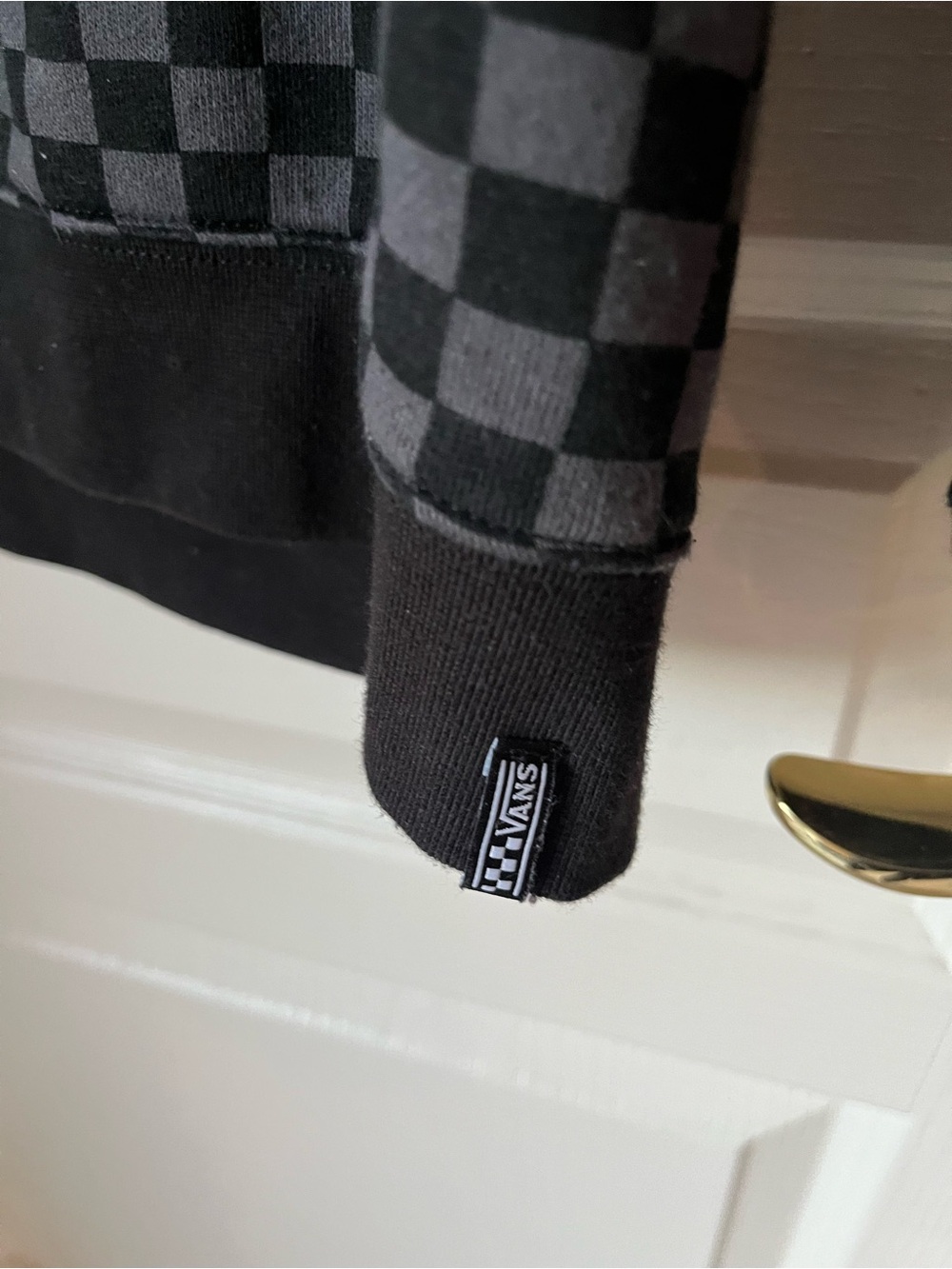 Vans Black & Gray Checkerboard Zip-Up Hoodie Jacket - Picture 5 of 5